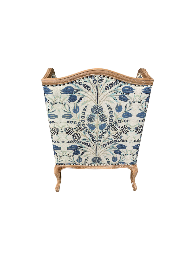 FLORAL DESIGN BLUE & NATURALS OCCASIONAL CHAIR image 4